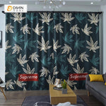 DIHINHOME Home Textile Modern Curtain DIHIN HOME 3D Printed Maple Leaves Blackout Curtains ,Window Curtains Grommet Curtain For Living Room ,39x102-inch,2 Panels Included