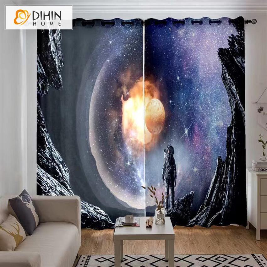 3D Printed Blackout Curtain Customized Window Curtains Window Drapes –  DIHINHOME Home Textile