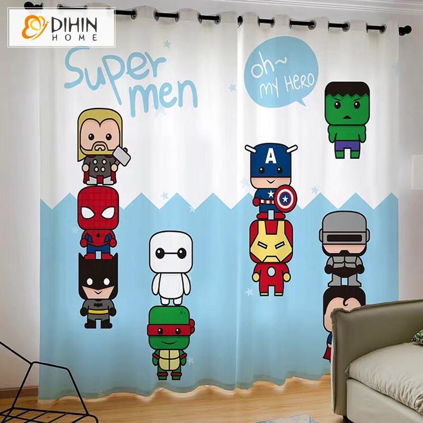 DIHINHOME Home Textile Modern Curtain DIHIN HOME 3D Printed Marvel Heros Blackout Curtains,Window Curtains Grommet Curtain For Living Room ,39x102-inch,2 Panels Included