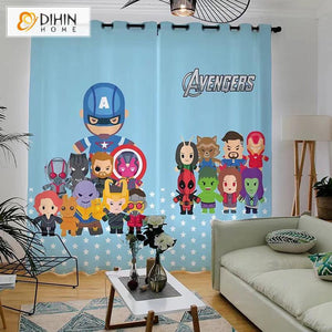 DIHINHOME Home Textile Modern Curtain DIHIN HOME 3D Printed Marvel Heros Style 6 Blackout Curtains,Window Curtains Grommet Curtain For Living Room ,39x102-inch,2 Panels Included