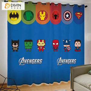 DIHINHOME Home Textile Modern Curtain DIHIN HOME 3D Printed Marvel Heros Style 7 Blackout Curtains,Window Curtains Grommet Curtain For Living Room ,39x102-inch,2 Panels Included