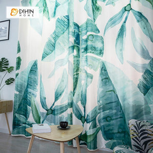 DIHINHOME Home Textile Modern Curtain DIHIN HOME 3D Printed Messy Leaves Blackout Curtains ,Window Curtains Grommet Curtain For Living Room ,39x102-inch,2 Panels Included