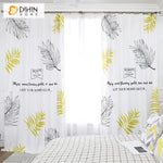 DIHINHOME Home Textile Modern Curtain DIHIN HOME 3D Printed Natural Leaves Blackout Curtains,Window Curtains Grommet Curtain For Living Room ,39x102-inch,2 Panels Included