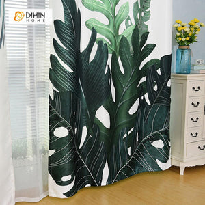 DIHINHOME Home Textile Modern Curtain DIHIN HOME 3D Printed Natural Plant Blackout Curtains ,Window Curtains Grommet Curtain For Living Room ,39x102-inch,2 Panels Included