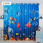 DIHINHOME Home Textile Modern Curtain DIHIN HOME 3D Printed Nemo Blackout Curtains ,Window Curtains Grommet Curtain For Living Room ,39x102-inch,2 Panels Included