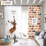 DIHINHOME Home Textile Modern Curtain DIHIN HOME 3D Printed Nordic Deer Blackout Curtains,Window Curtains Grommet Curtain For Living Room ,39x102-inch,2 Panels Included