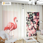 DIHINHOME Home Textile Modern Curtain DIHIN HOME 3D Printed One Crane and Flowers Blackout Curtains ,Window Curtains Grommet Curtain For Living Room ,39x102-inch,2 Panels Included