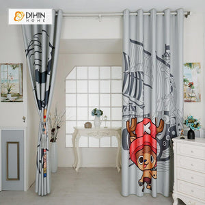 DIHINHOME Home Textile Modern Curtain DIHIN HOME 3D Printed One Piece Luffy Blackout Curtains ,Window Curtains Grommet Curtain For Living Room ,39x102-inch,2 Panels Included