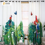 DIHINHOME Home Textile Modern Curtain DIHIN HOME 3D Printed Parrot and Butterfly Blackout Curtains ,Window Curtains Grommet Curtain For Living Room ,39x102-inch,2 Panels Included