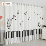 DIHINHOME Home Textile Modern Curtain DIHIN HOME 3D Printed Piano Blackout Curtains ,Window Curtains Grommet Curtain For Living Room ,39x102-inch,2 Panels Included