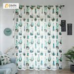 DIHINHOME Home Textile Modern Curtain DIHIN HOME 3D Printed Plants In Glass Blackout Curtains ,Window Curtains Grommet Curtain For Living Room ,39x102-inch,2 Panels Included