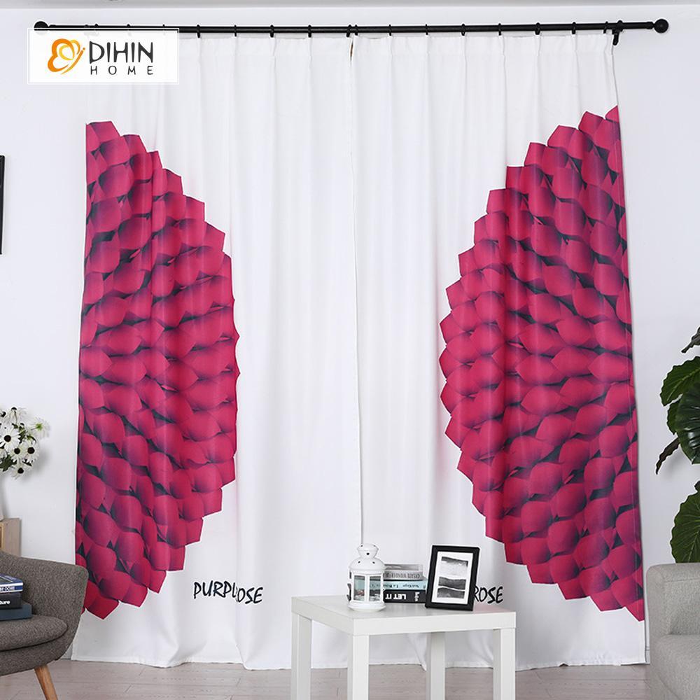 DIHINHOME Home Textile Modern Curtain DIHIN HOME 3D Printed Purprose Blackout Curtains ,Window Curtains Grommet Curtain For Living Room ,39x102-inch,2 Panels Included