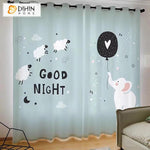 DIHINHOME Home Textile Modern Curtain DIHIN HOME 3D Printed Sheep and Elephant Blackout Curtains,Window Curtains Grommet Curtain For Living Room ,39x102-inch,2 Panels Included