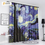 DIHINHOME Home Textile Modern Curtain DIHIN HOME 3D Printed Starry Sky Blackout Curtains ,Window Curtains Grommet Curtain For Living Room ,39x102-inch,2 Panels Included