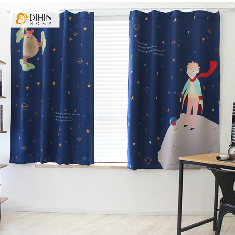 DIHINHOME Home Textile Modern Curtain DIHIN HOME 3D Printed Stars Blackout Curtains ,Window Curtains Grommet Curtain For Living Room ,39x102-inch,2 Panels Included