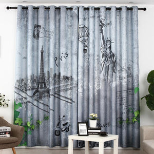 DIHINHOME Home Textile Modern Curtain DIHIN HOME 3D Printed Statue of Liberty Blackout Curtains,Window Curtains Grommet Curtain For Living Room ,39x102-inch,2 Panels Include