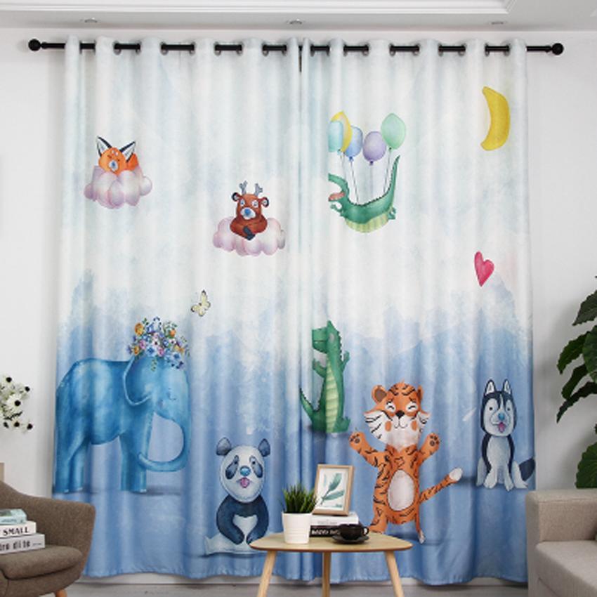 DIHINHOME Home Textile Modern Curtain DIHIN HOME 3D Printed Tiger and Elephant Blackout Curtains,Window Curtains Grommet Curtain For Living Room ,39x102-inch,2 Panels Include