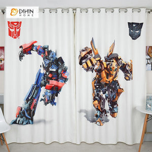 DIHINHOME Home Textile Modern Curtain DIHIN HOME 3D Printed Transformers Blackout Curtains ,Window Curtains Grommet Curtain For Living Room ,39x102-inch,2 Panels Included