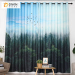 DIHINHOME Home Textile Modern Curtain DIHIN HOME 3D Printed Vast Green Forest Blackout Curtains,Window Curtains Grommet Curtain For Living Room ,39x102-inch,2 Panels Included