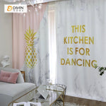 DIHINHOME Home Textile Modern Curtain DIHIN HOME 3D Printed Yellow Pineapple Blackout Curtains ,Window Curtains Grommet Curtain For Living Room ,39x102-inch,2 Panels Included