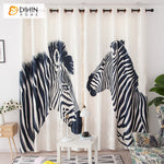 DIHIN HOME 3D Printed Zebra Blackout Curtains,Window Curtains Grommet Curtain For Living Room ,39x102-inch,2 Panels Included