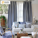 DIHIN HOME American Style Blue Striped Printed Curtains ,Blackout Grommet Window Curtain for Living Room ,52x63-inch,1 Panel