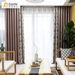 DIHINHOME Home Textile Modern Curtain DIHIN HOME American Style Leaves Spliced Curtains，Blackout Grommet Window Curtain for Living Room ,52x63-inch,1 Panel