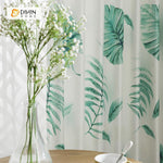 DIHINHOME Home Textile Modern Curtain DIHIN HOME Banana leaf Printed ,Cotton Linen ,Blackout Grommet Window Curtain for Living Room ,52x63-inch,1 Panel