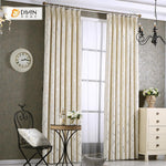 DIHINHOME Home Textile Modern Curtain DIHIN HOME Beige Color Golden Lines  Printed，Blackout Grommet Window Curtain for Living Room ,52x63-inch,1 Panel