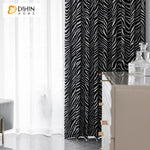 DIHINHOME Home Textile Modern Curtain DIHIN HOME Black and White Zebra Texture Printed,Blackout Grommet Window Curtain for Living Room ,52x63-inch,1 Panel