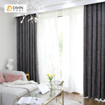 DIHINHOME Home Textile Modern Curtain DIHIN HOME Black Cotton Linen Printed，Blackout Grommet Window Curtain for Living Room ,52x63-inch,1 Panel