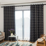 DIHINHOME Home Textile Modern Curtain DIHIN HOME Black Square Printed，Blackout Grommet Window Curtain for Living Room ,52x63-inch,1 Panel