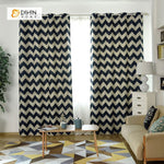 DIHINHOME Home Textile Modern Curtain DIHIN HOME Black Stripes Printed，Blackout Grommet Window Curtain for Living Room ,52x63-inch,1 Panel