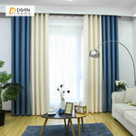 DIHINHOME Home Textile Modern Curtain DIHIN HOME Blue and White Printed，Blackout Grommet Window Curtain for Living Room ,52x63-inch,1 Panel