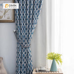 DIHINHOME Home Textile Modern Curtain DIHIN HOME Blue Hexagon Printed，Blackout Grommet Window Curtain for Living Room ,52x63-inch,1 Panel