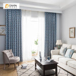 DIHINHOME Home Textile Modern Curtain DIHIN HOME Blue Hexagon Printed，Blackout Grommet Window Curtain for Living Room ,52x63-inch,1 Panel