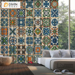 DIHIN HOME Bohemia Style Fashion Geometric Patterns Printed ,Blackout Grommet Window Curtain for Living Room ,52x63-inch,1 Panel