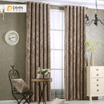 DIHINHOME Home Textile Modern Curtain DIHIN HOME Brown Color Golden Lines Printed，Blackout Grommet Window Curtain for Living Room ,52x63-inch,1 Panel