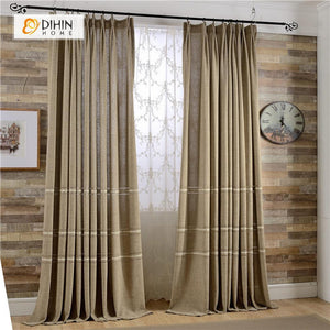 DIHINHOME Home Textile Modern Curtain DIHIN HOME Brown Simplicity Printed ,Blackout Grommet Window Curtain for Living Room ,52x63-inch,1 Panel