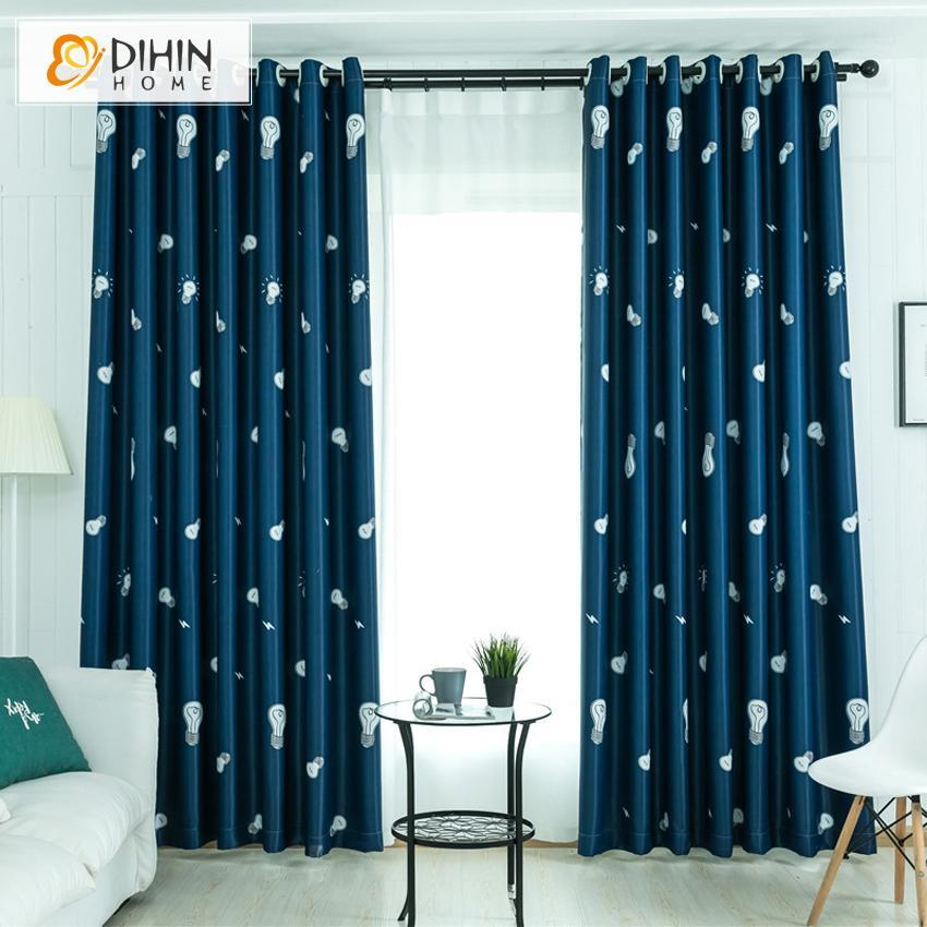 DIHINHOME Home Textile Modern Curtain DIHIN HOME Cartoon Printed High Quality Curtains,Blackout Grommet Window Curtain for Living Room ,52x63-inch,1 Panel