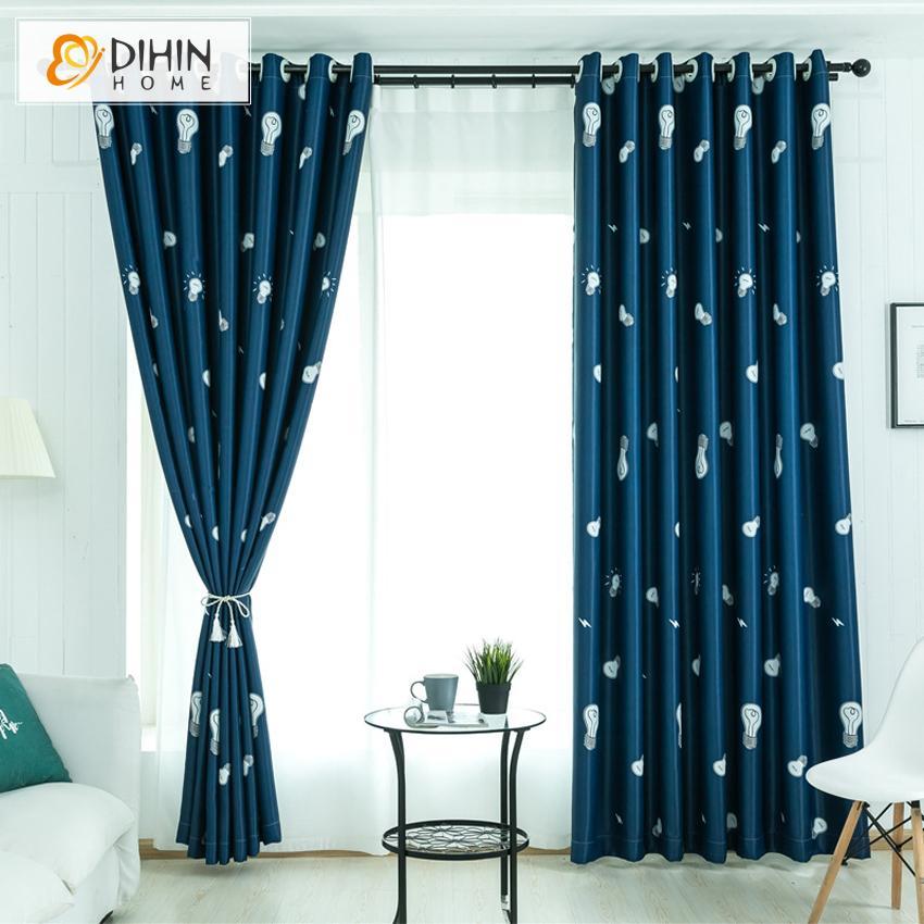 DIHINHOME Home Textile Modern Curtain DIHIN HOME Cartoon Printed High Quality Curtains,Blackout Grommet Window Curtain for Living Room ,52x63-inch,1 Panel