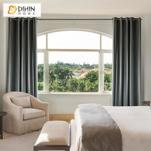 DIHINHOME Home Textile Modern Curtain DIHIN HOME Clear Grey Printed,Blackout Grommet Window Curtain for Living Room ,52x63-inch,1 Panel
