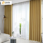DIHINHOME Home Textile Modern Curtain DIHIN HOME Clear Yellow Printed,Blackout Grommet Window Curtain for Living Room ,52x63-inch,1 Panel