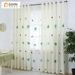 DIHINHOME Home Textile Modern Curtain DIHIN HOME Cute Green Birds Embroidered,Blackout Grommet Window Curtain for Living Room ,52x63-inch,1 Panel