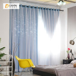 DIHINHOME Home Textile Modern Curtain DIHIN HOME Elegant Bright Blue Printed，Blackout Grommet Window Curtain for Living Room ,52x63-inch,1 Panel