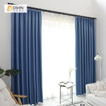 DIHINHOME Home Textile Modern Curtain DIHIN HOME Elegant Solid Blue Printed，Blackout Grommet Window Curtain for Living Room ,52x63-inch,1 Panel