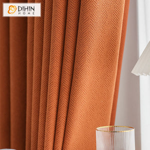 DIHINHOME Home Textile Modern Curtain DIHIN HOME Euroeapn Luxury Hermes Orange,Blackout Grommet Window Curtain for Living Room ,52x63-inch,1 Panel