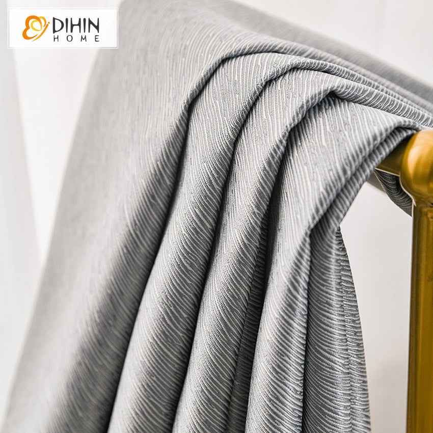 DIHINHOME Home Textile Modern Curtain DIHIN HOME Euroeapn Luxury High Precision Grey Color,Blackout Grommet Window Curtain for Living Room ,52x63-inch,1 Panel