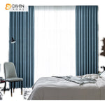 DIHINHOME Home Textile Modern Curtain DIHIN HOME European Blue Jacquard,Blackout Grommet Window Curtain for Living Room ,52x63-inch,1 Panel