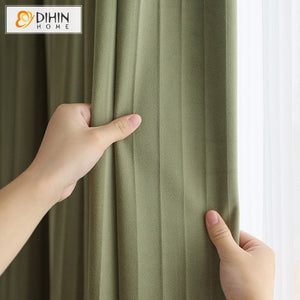 DIHINHOME Home Textile Modern Curtain DIHIN HOME European Fashion Green Striped,Blackout Grommet Window Curtain for Living Room ,52x63-inch,1 Panel